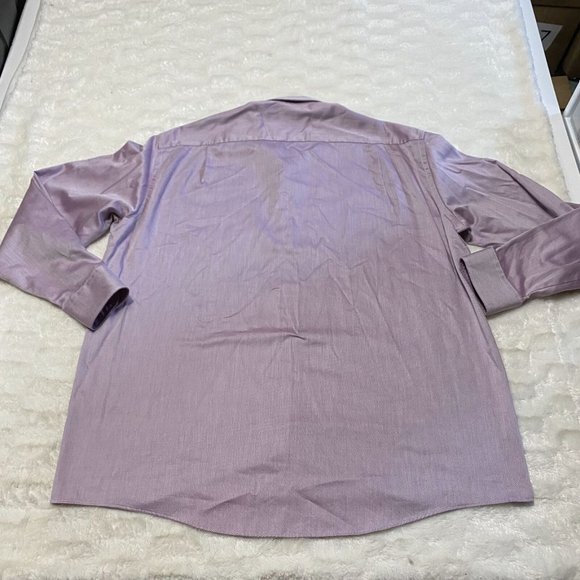 Casa Moda Shirt Men's 43 Purple Striped Cotton Long Sleeve Collared Button-Up - Picture 7 of 10